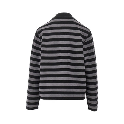 EMPORIO ARMANI Self-tie closure striped wool cardigan