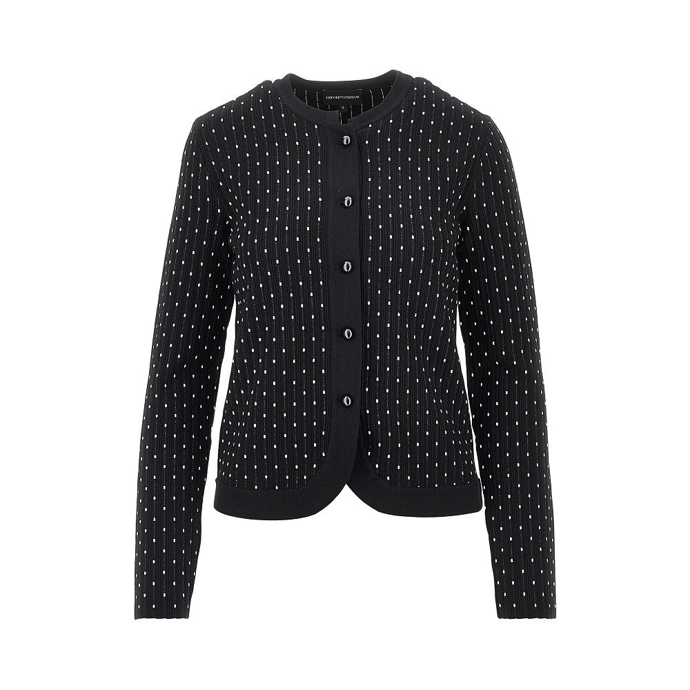 EMPORIO ARMANI Ottoman knit crewneck cardigan