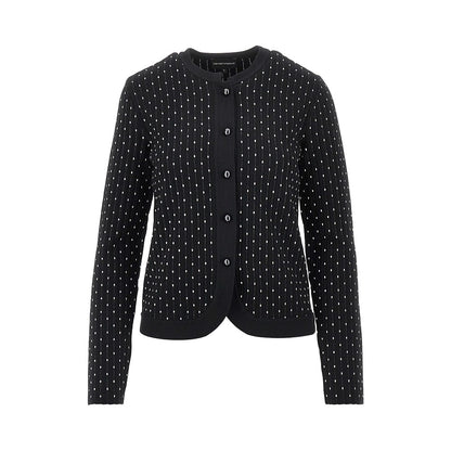 EMPORIO ARMANI Ottoman knit crewneck cardigan