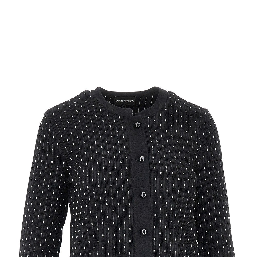 EMPORIO ARMANI Ottoman knit crewneck cardigan