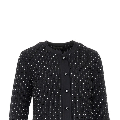 EMPORIO ARMANI Ottoman knit crewneck cardigan