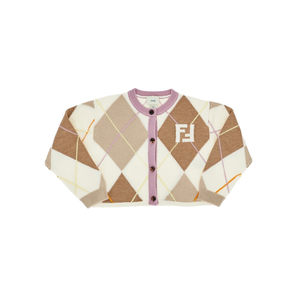 FENDI Knitted cardigan with diamond motif