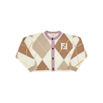FENDI Knitted cardigan with diamond motif