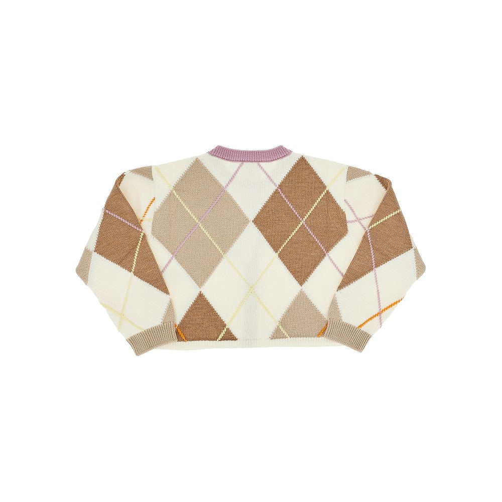 FENDI Knitted cardigan with diamond motif