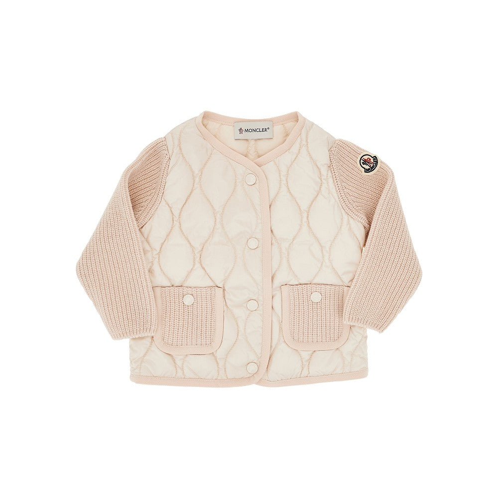MONCLER Padded nylon and wool cardigan