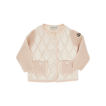 MONCLER Padded nylon and wool cardigan