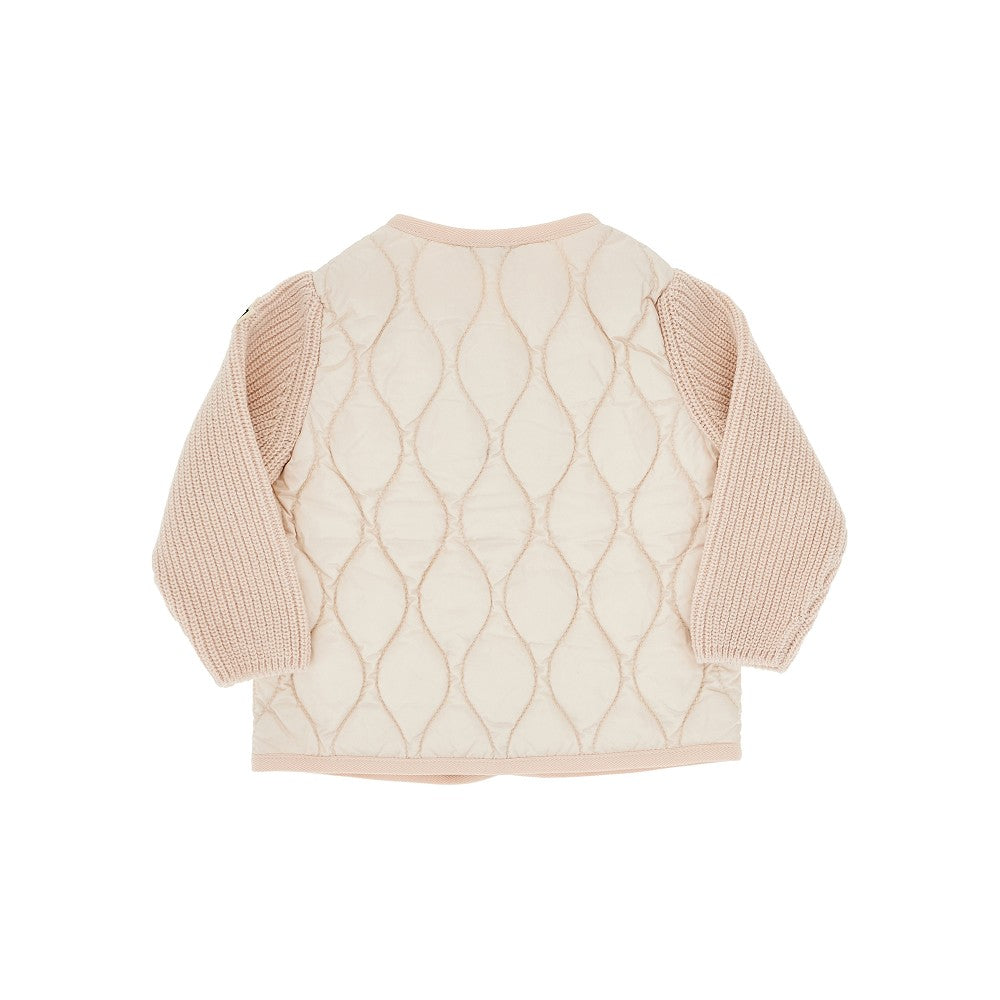 MONCLER Padded nylon and wool cardigan