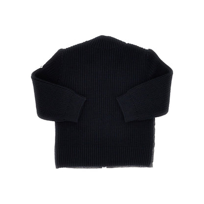 MONCLER Ribbed wool and padded nylon cardigan