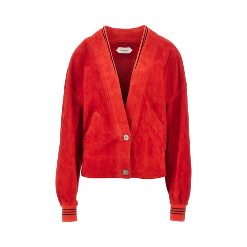 Versace Suede leather cardigan