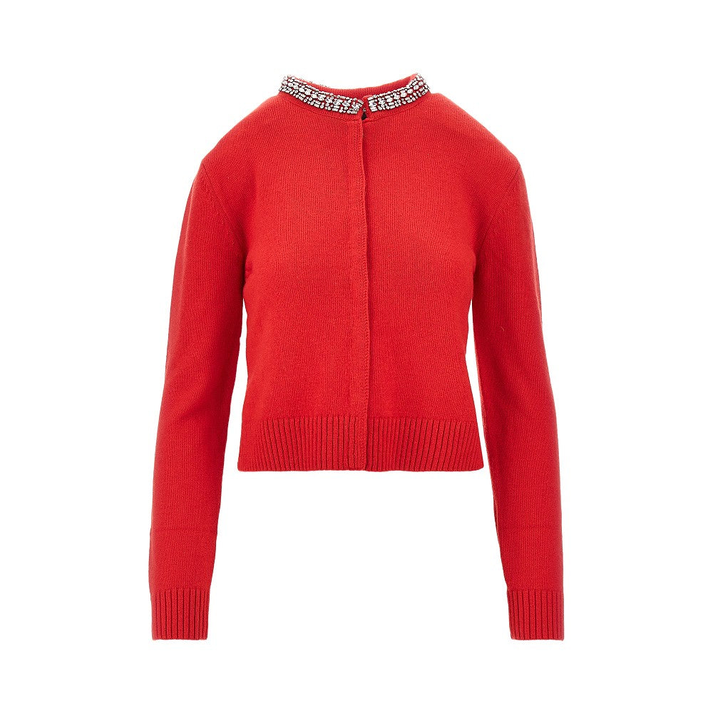 PINKO Wool-blend cardigan with crystals