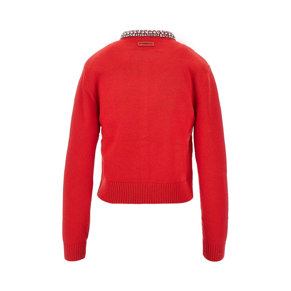PINKO Wool-blend cardigan with crystals