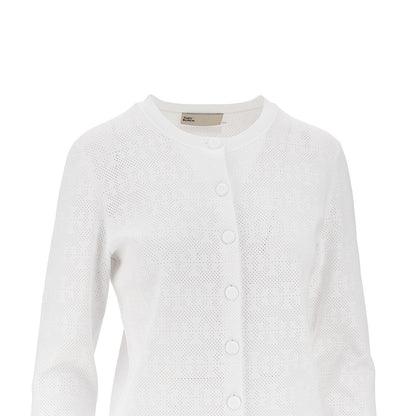 TORY BURCH T Monogram pointelle knit cardigan