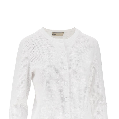 TORY BURCH T Monogram pointelle knit cardigan