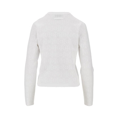 TORY BURCH T Monogram pointelle knit cardigan