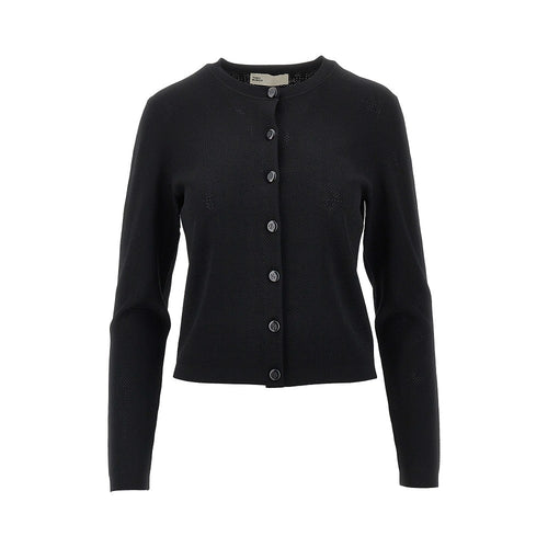 TORY BURCH T Monogram pointelle knit cardigan
