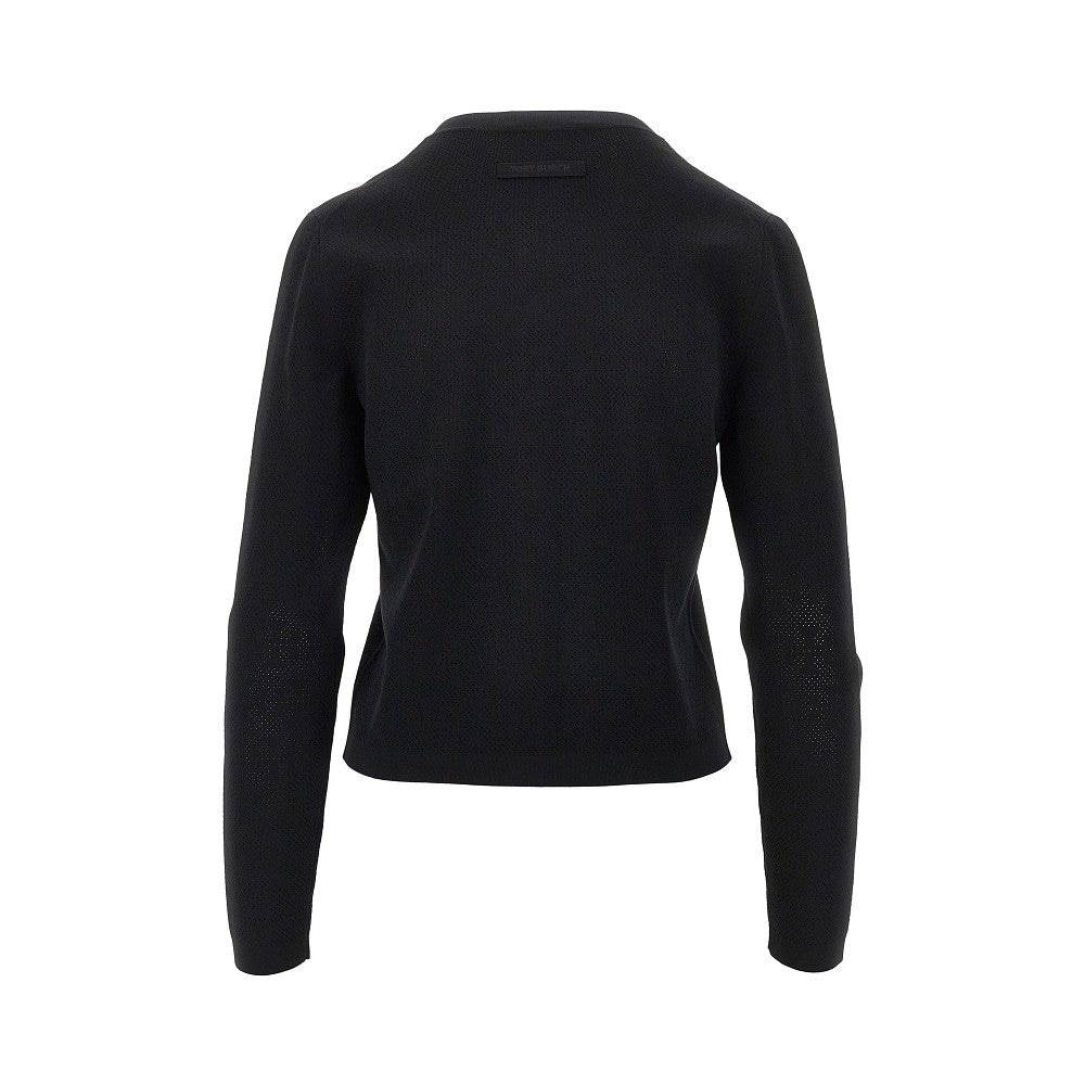 TORY BURCH T Monogram pointelle knit cardigan