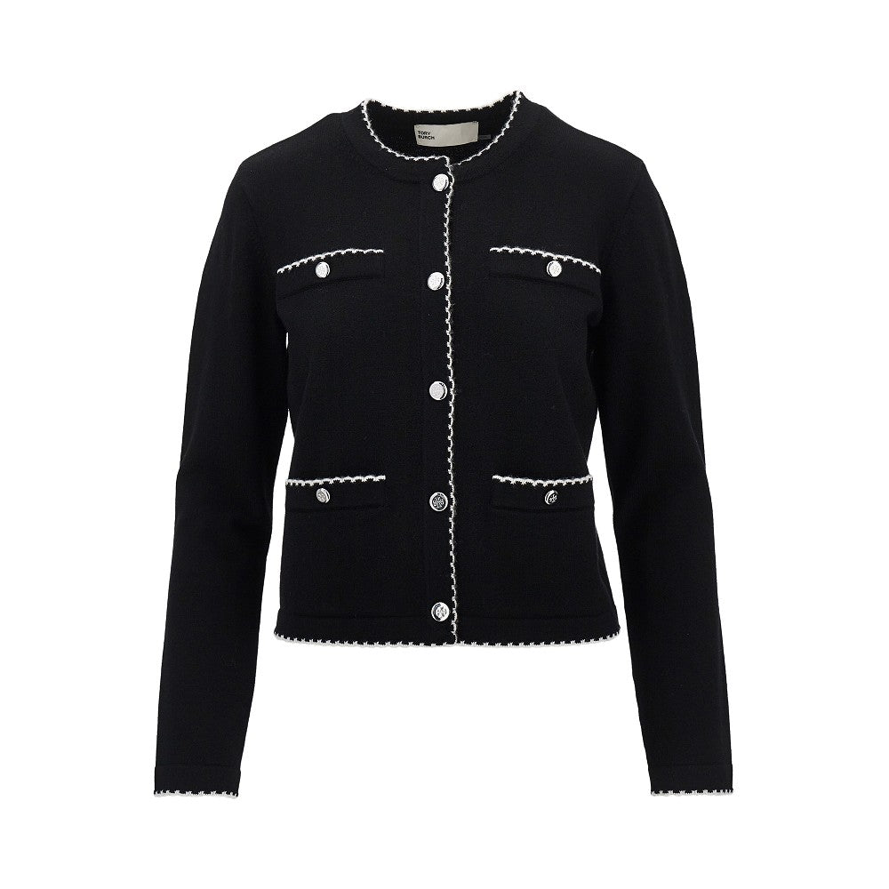 TORY BURCH Kendra' cardigan with scalloped edges