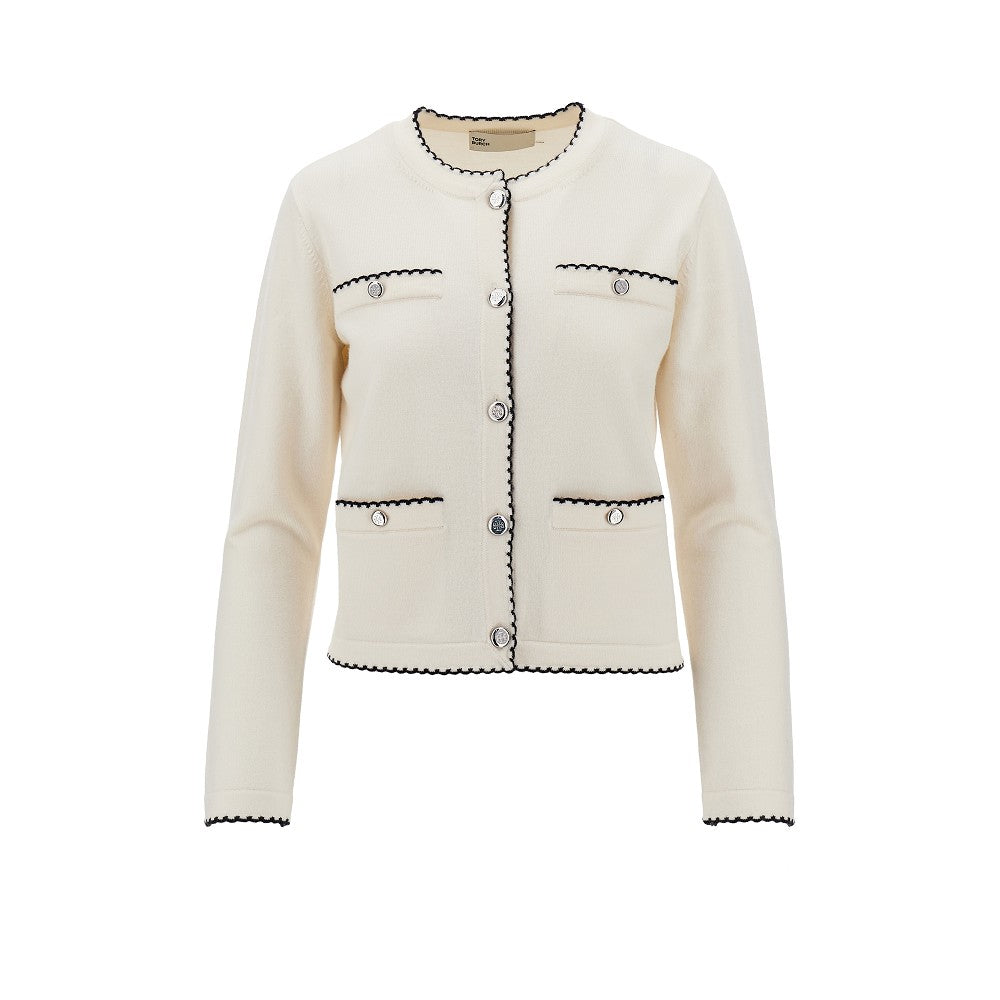 TORY BURCH Kendra' cardigan with scalloped edges