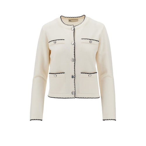 TORY BURCH Kendra' cardigan with scalloped edges