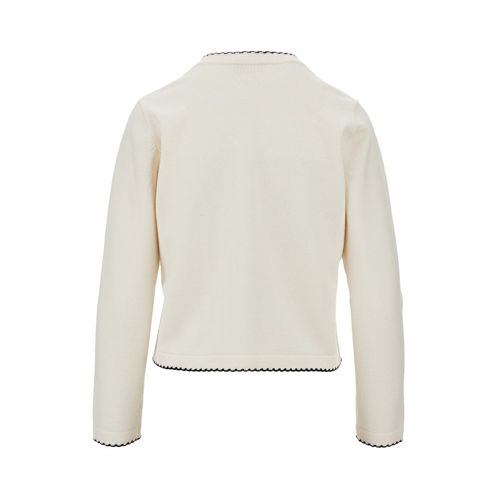 TORY BURCH Kendra' cardigan with scalloped edges