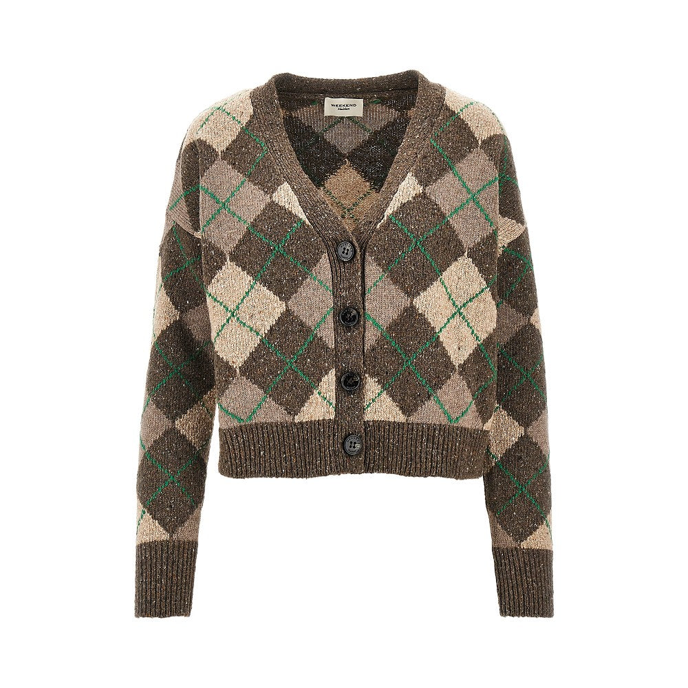 Weekend Max Mara Wool-blend argyle cardigan