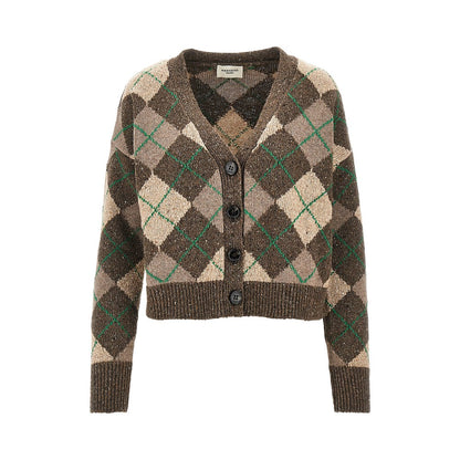 Weekend Max Mara Wool-blend argyle cardigan