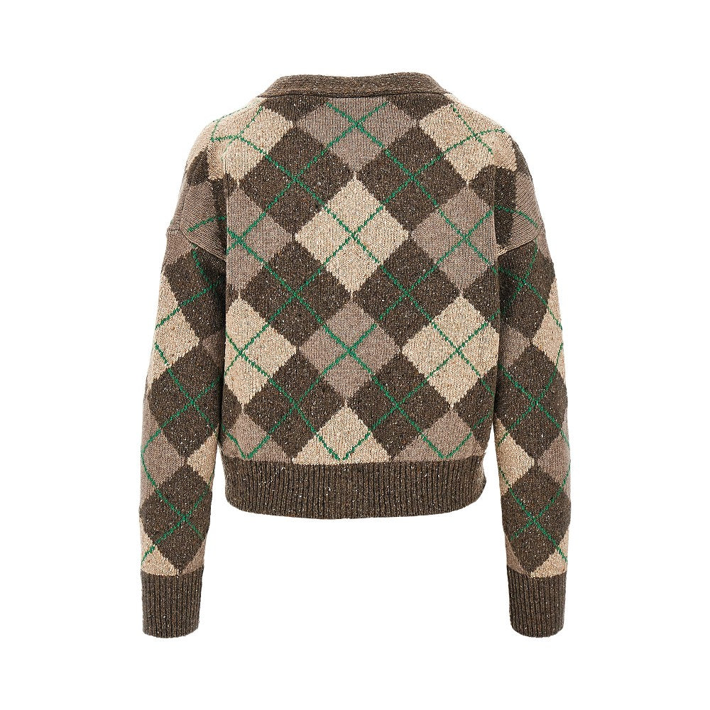 Weekend Max Mara Wool-blend argyle cardigan