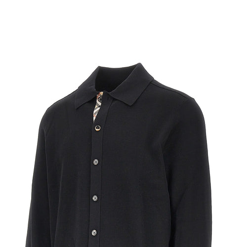 Burberry Wool cardigan with Check trimming