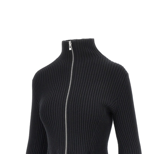 ALAIA Ribbed wool Peplum cardigan