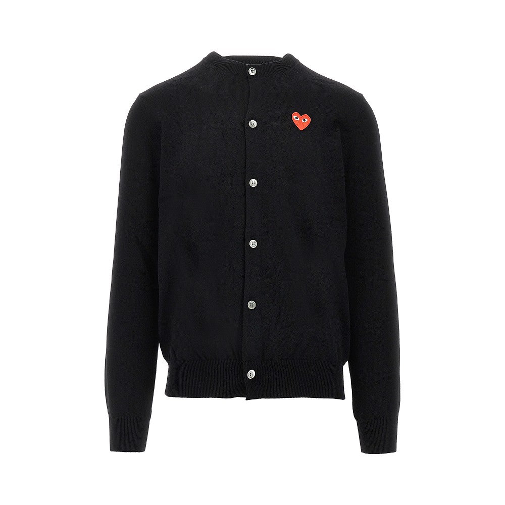 Comme des Garçons PLAY Heart patch crewneck cardigan