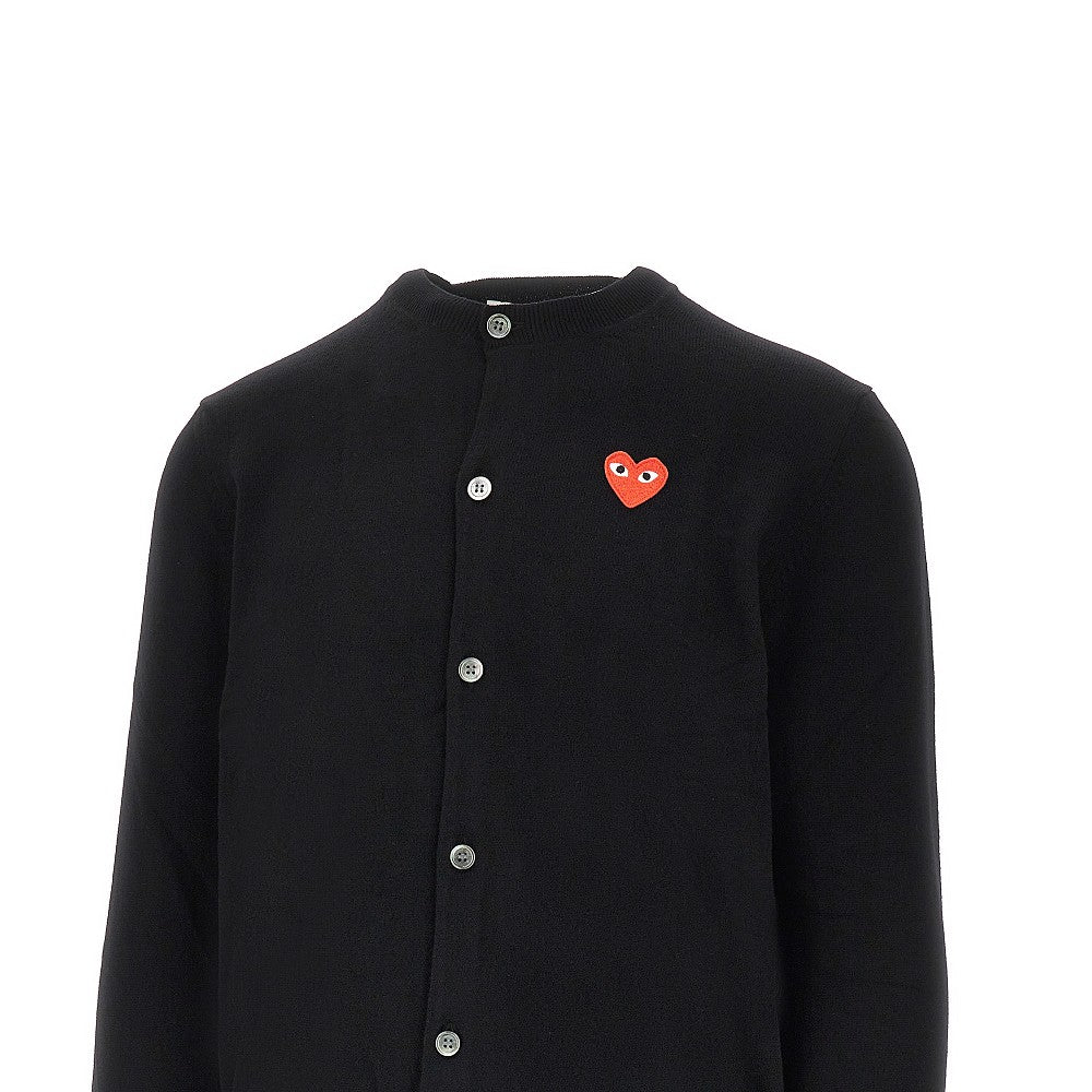 Comme des Garçons PLAY Heart patch crewneck cardigan