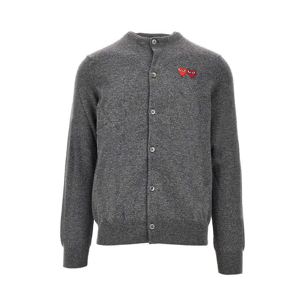 Comme des Garçons PLAY Hearts patches wool cardigan