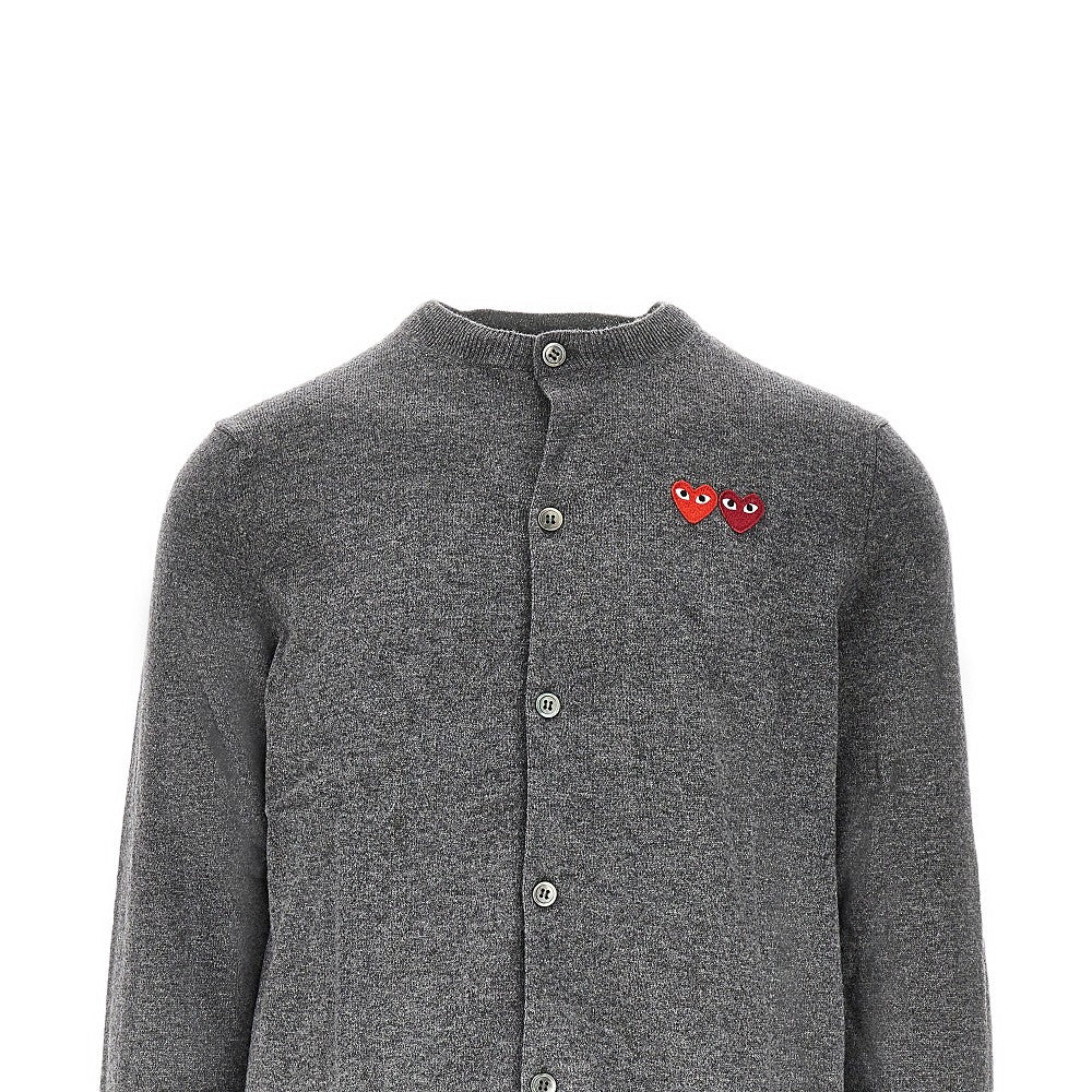Comme des Garçons PLAY Hearts patches wool cardigan