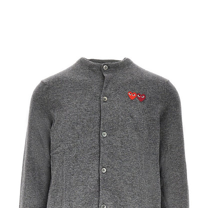 Comme des Garçons PLAY Hearts patches wool cardigan