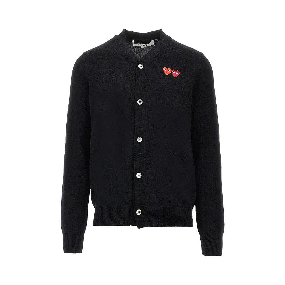 Comme des Garçons PLAY Hearts patches wool cardigan