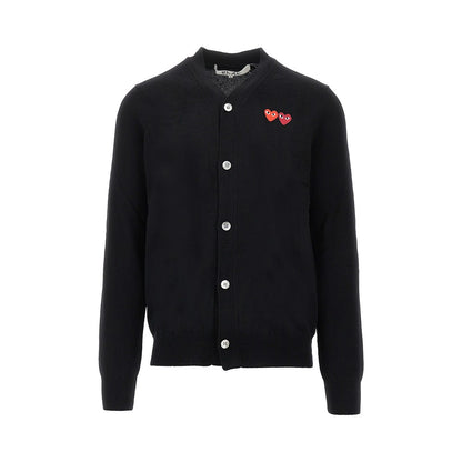 Comme des Garçons PLAY Hearts patches wool cardigan