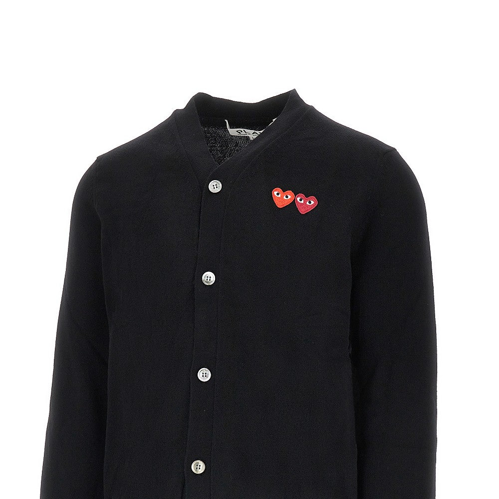 Comme des Garçons PLAY Hearts patches wool cardigan