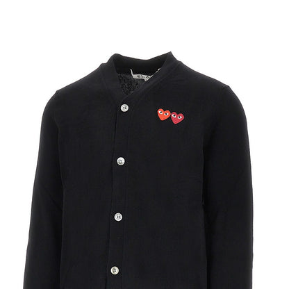 Comme des Garçons PLAY Hearts patches wool cardigan