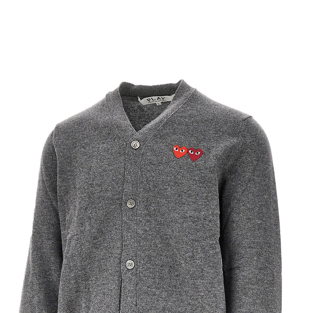 Comme des Garçons PLAY Hearts patches wool cardigan