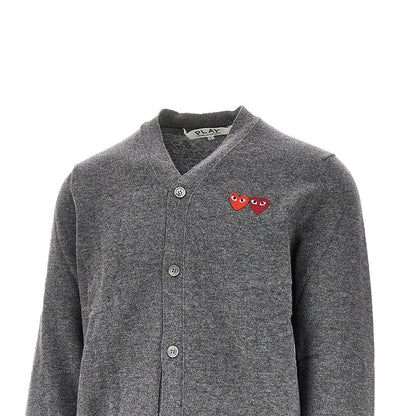 Comme des Garçons PLAY Hearts patches wool cardigan