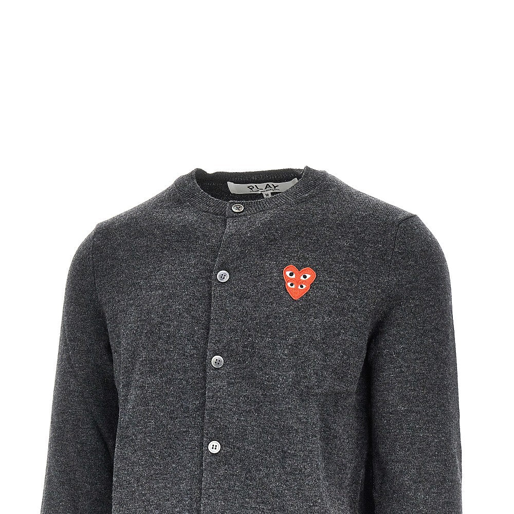 Comme des Garçons PLAY Wool cardigan with Heart patch