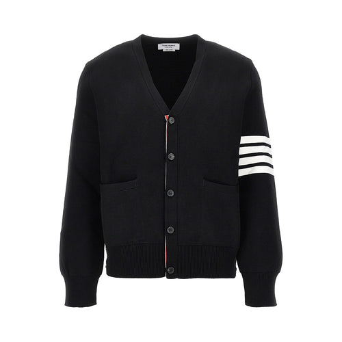 THOM BROWNE Cotton cardigan with 4 Bar detail