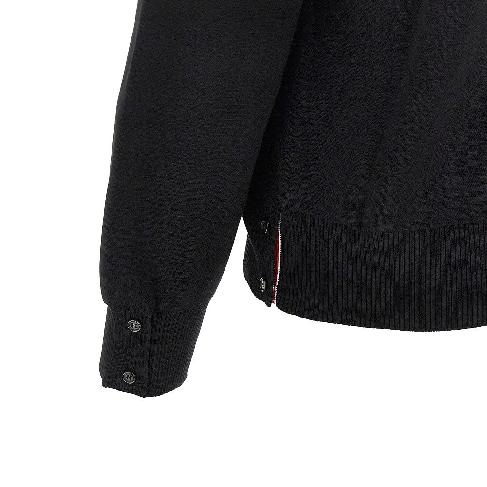 THOM BROWNE Cotton cardigan with 4 Bar detail