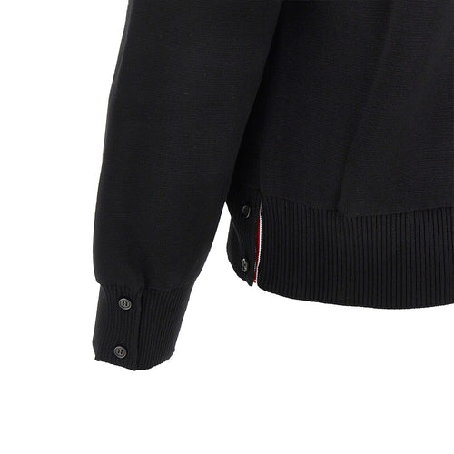 THOM BROWNE Cotton cardigan with 4 Bar detail