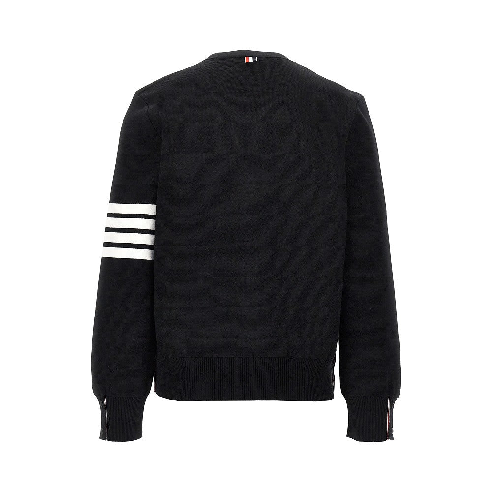 THOM BROWNE Cotton cardigan with 4 Bar detail