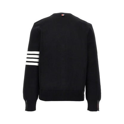 THOM BROWNE Cotton cardigan with 4 Bar detail