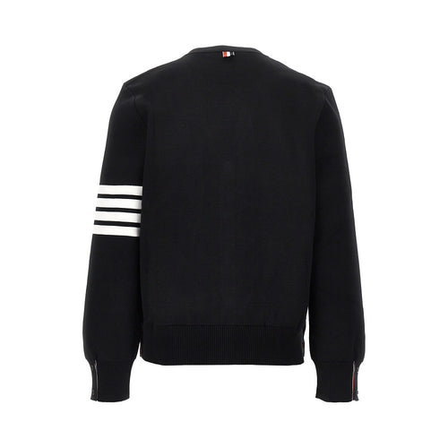 THOM BROWNE Cotton cardigan with 4 Bar detail