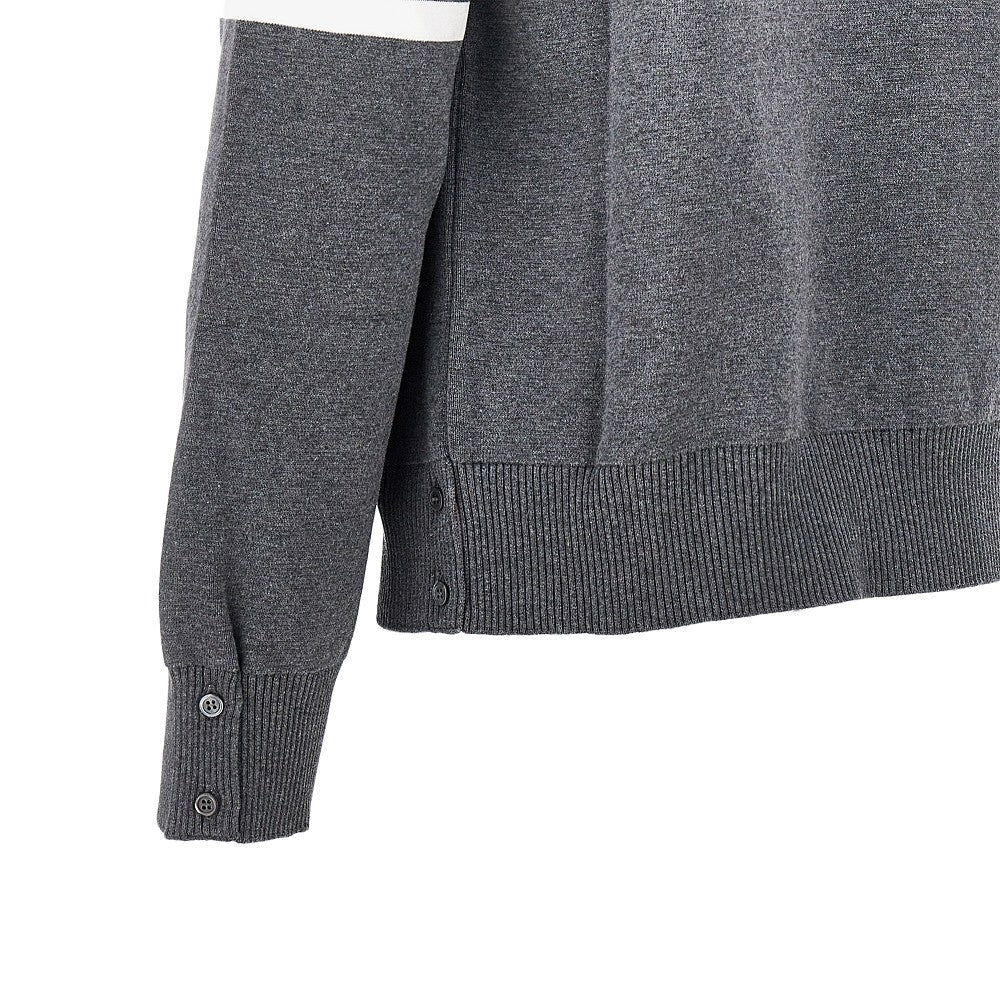THOM BROWNE Cotton cardigan with 4 Bar detail