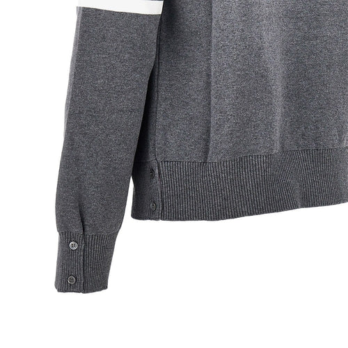 THOM BROWNE Cotton cardigan with 4 Bar detail