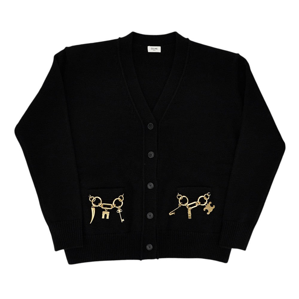 Celine Oversized cardigan with metal charms